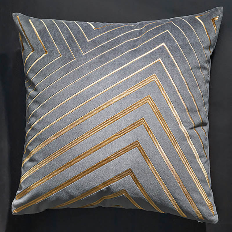 Gilded Luxury Velvet Cushion Cover with Gold Embroidery