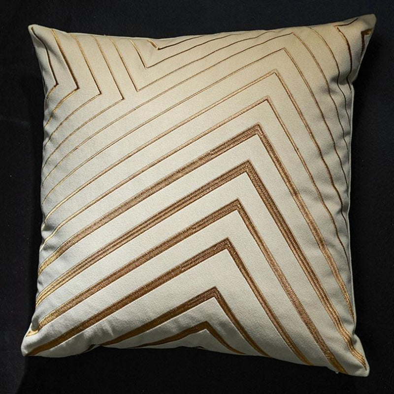 Gilded Luxury Velvet Cushion Cover with Gold Embroidery