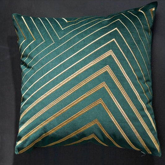 Gilded Luxury Velvet Cushion Cover with Gold Embroidery