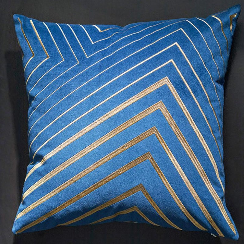 Gilded Luxury Velvet Pillow Cover with Gold Embroidery