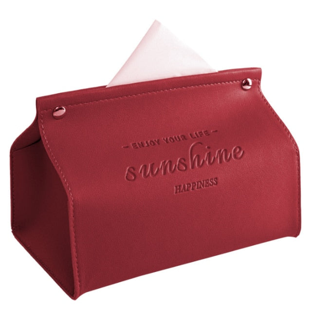 Faux Leather Tissue Box Dispenser in Multiple Colors