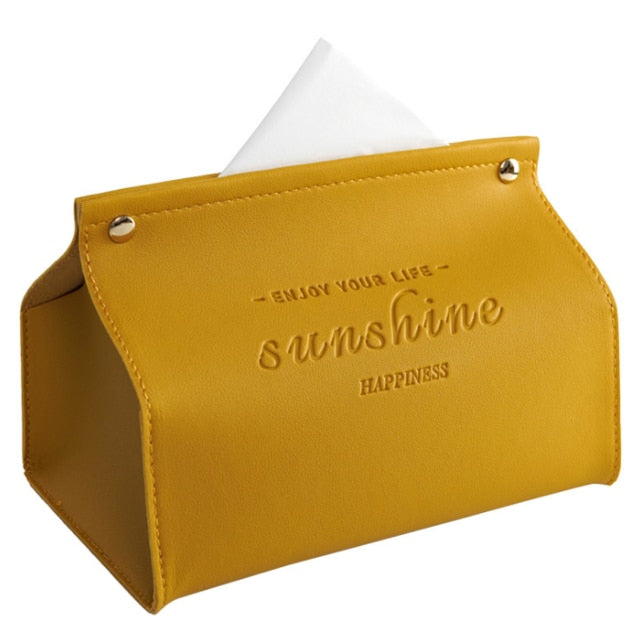 Faux Leather Tissue Box Dispenser in Multiple Colors