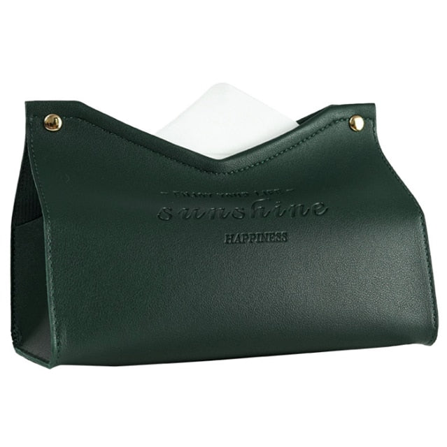 Faux Leather Tissue Box Dispenser in Multiple Colors