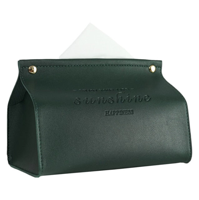 Faux Leather Tissue Box Dispenser in Multiple Colors