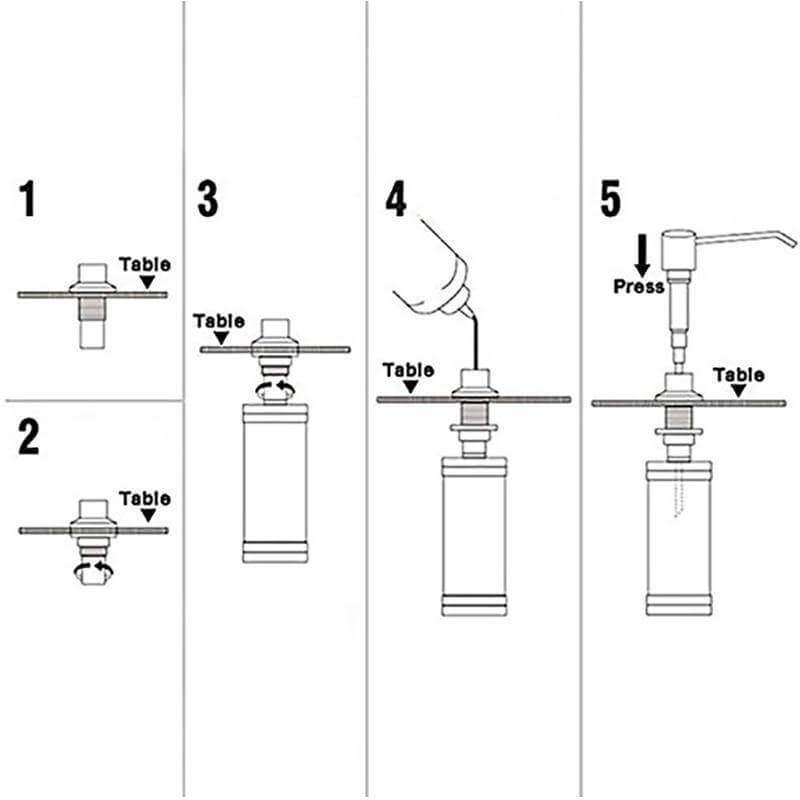 Stainless Steel Sink-Mounted Soap Dispenser