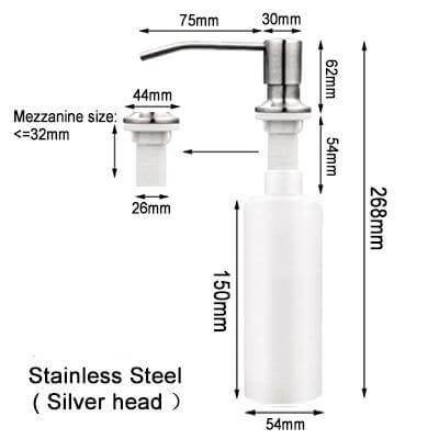 Stainless Steel Sink-Mounted Soap Dispenser