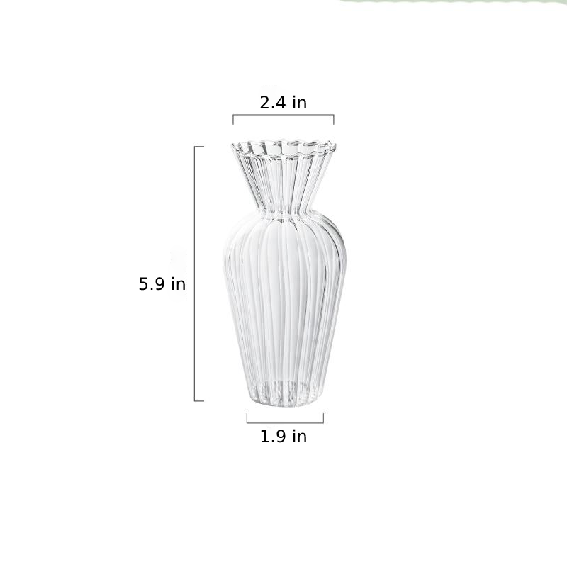 Textured Petal Glass Vase - Elegant Home Decor Accent