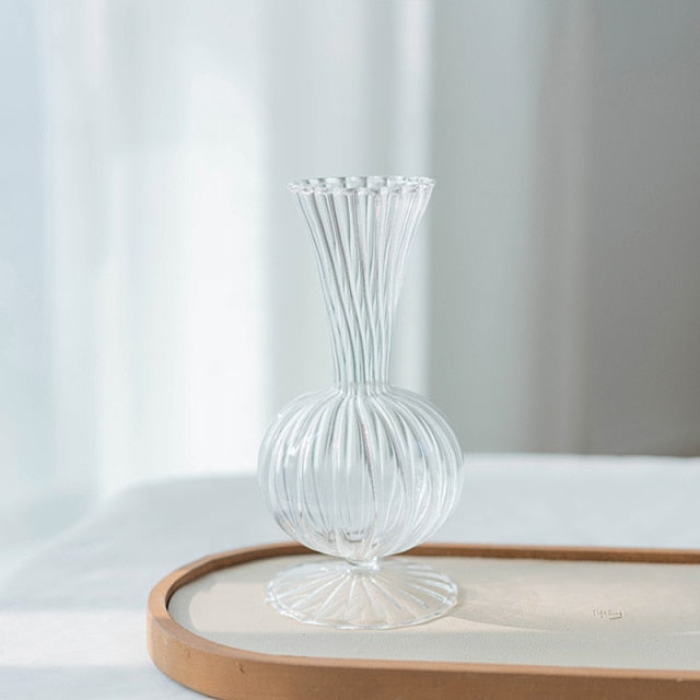 Textured Petal Glass Vase for Elegant Home Decor
