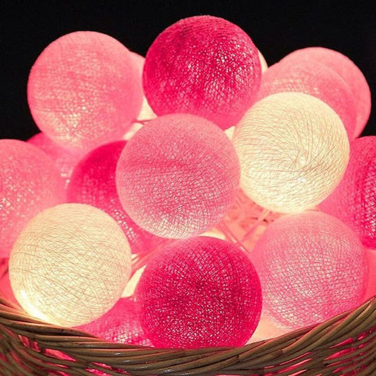 Cotton Ball String Lights with Warm Glow - Multiple Colors and Lengths