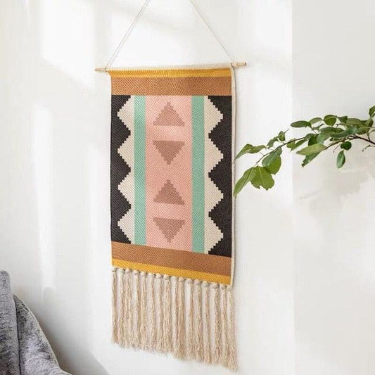 Geometric Macrame Tassel Wall Tapestry
