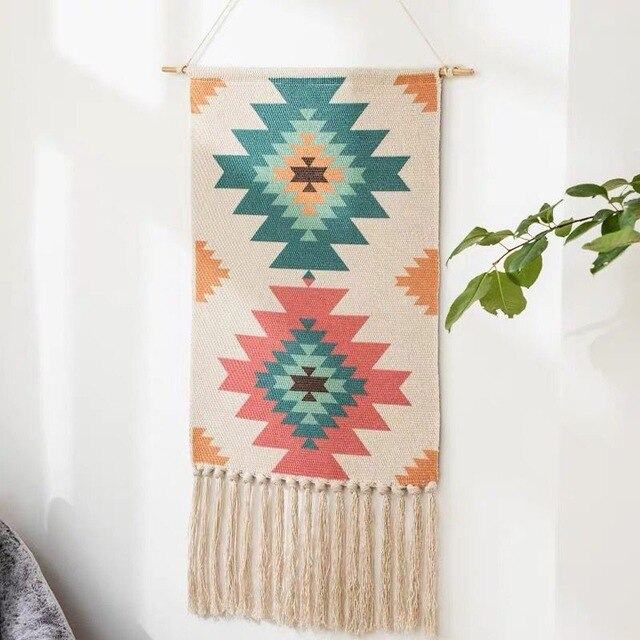 Geometric Macrame Tassel Wall Tapestry