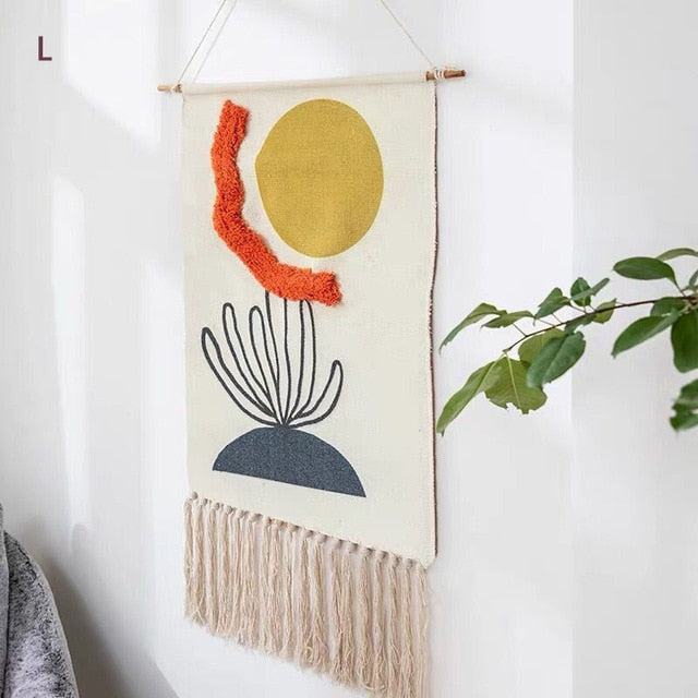 Geometric Macrame Tassel Wall Tapestry