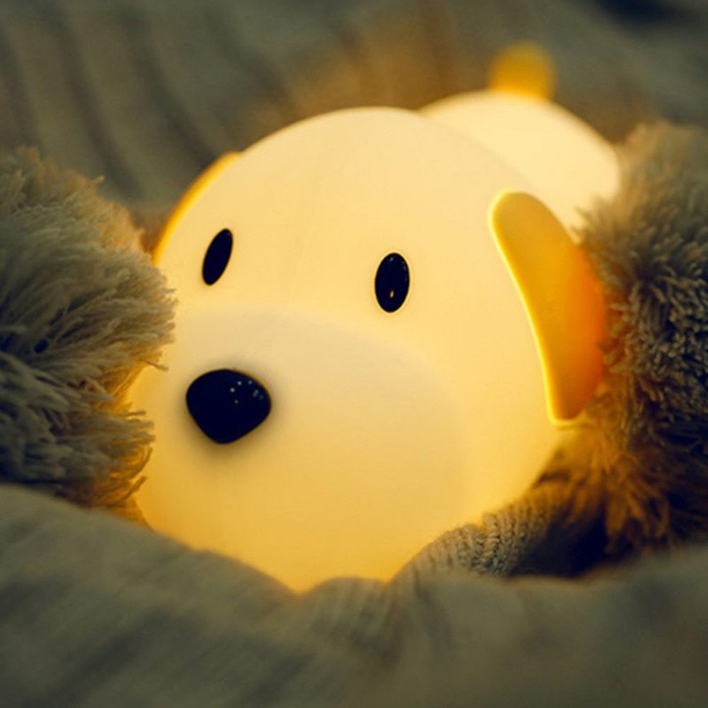 Dimmable LED Dog Night Light with Timer and Rechargeable Battery