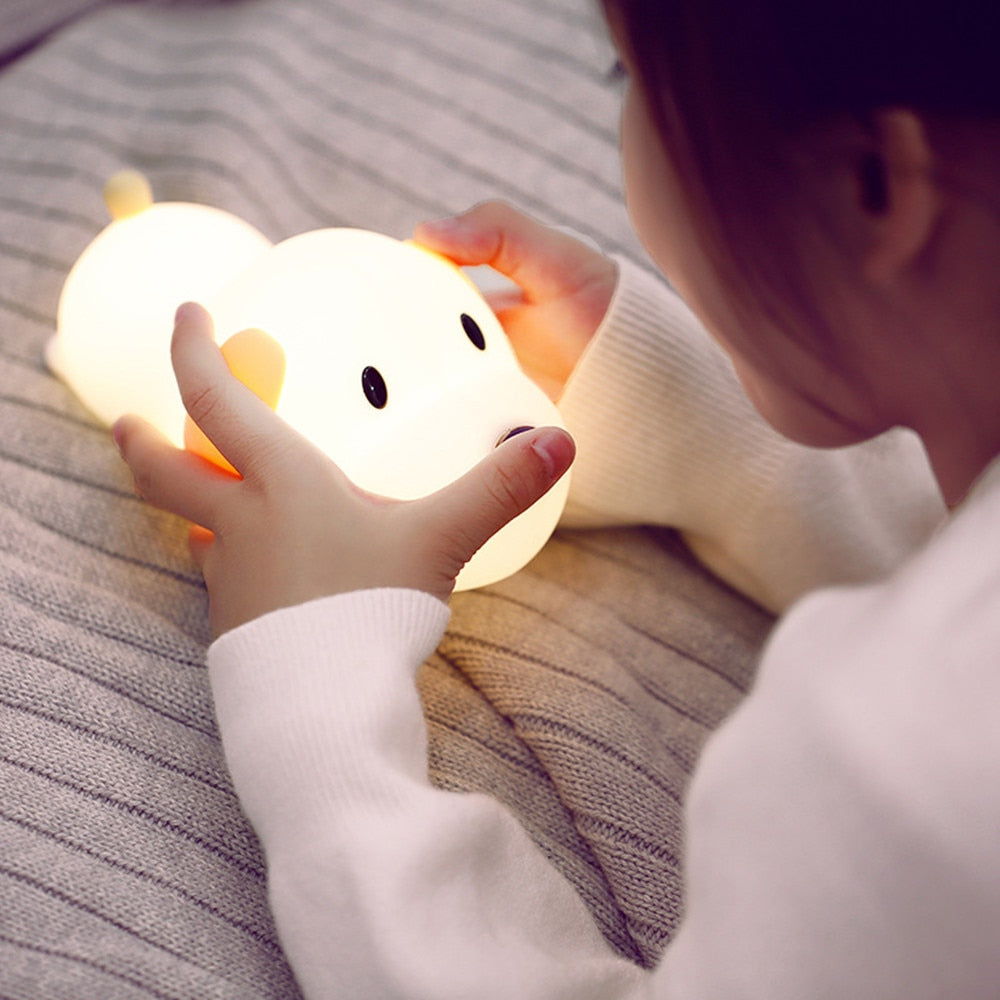 Dimmable LED Dog Night Light with Timer and Rechargeable Battery