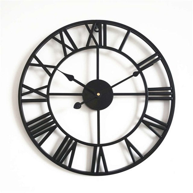 Modern 3D Large Roman Numerals Metal Wall Clock