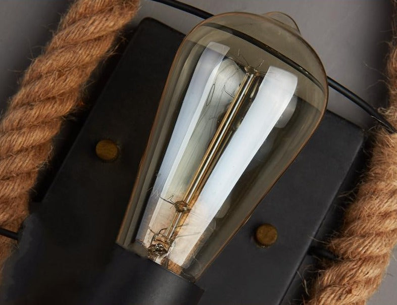 Vintage Rope Wall Light with E27 Base