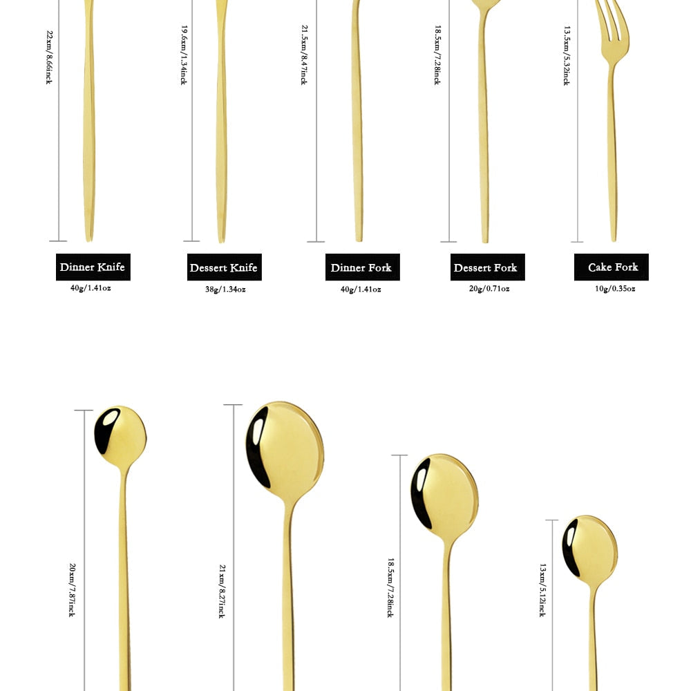 24-Piece Stainless Steel Cutlery Set with Glossy Finish