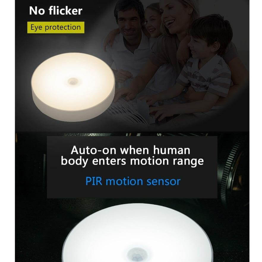 Rechargeable Motion Sensor LED Night Light with Magnetic Base