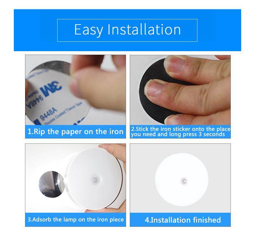 Rechargeable Motion Sensor LED Night Light with Magnetic Base