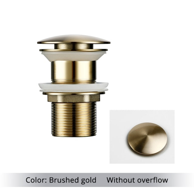 Polished Brass Pop-Up Bathroom Sink Drain