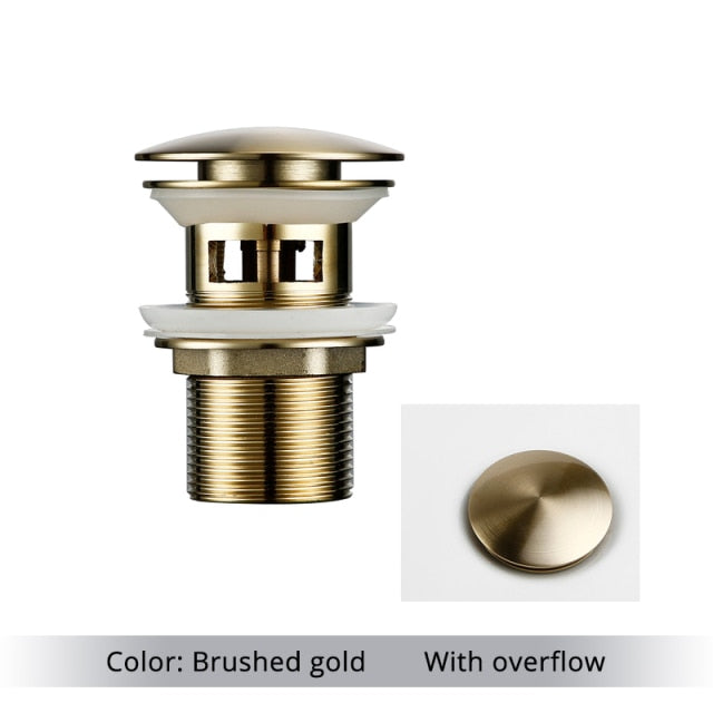 Polished Brass Pop-Up Bathroom Sink Drain