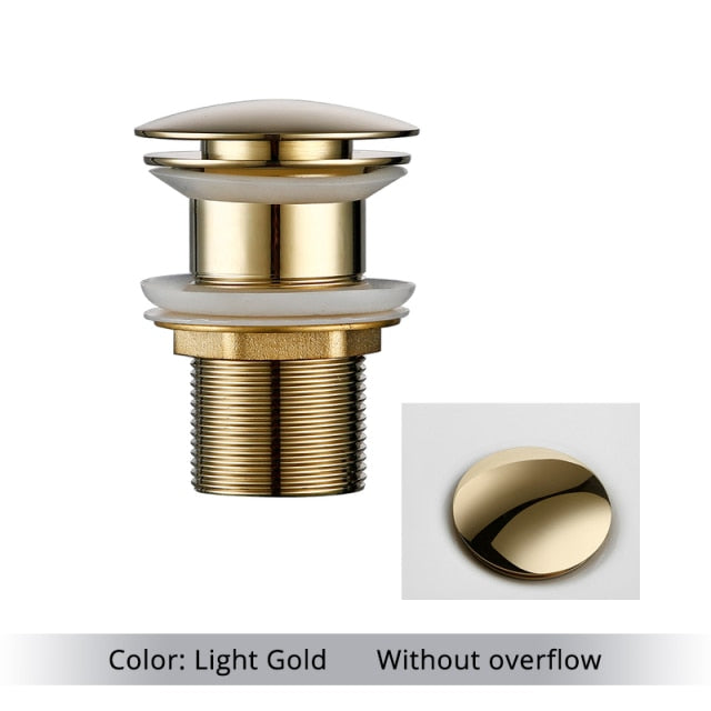 Polished Brass Pop-Up Bathroom Sink Drain