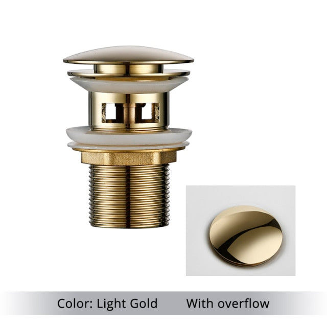Polished Brass Pop-Up Bathroom Sink Drain