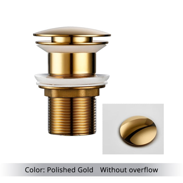 Polished Brass Pop-Up Bathroom Sink Drain
