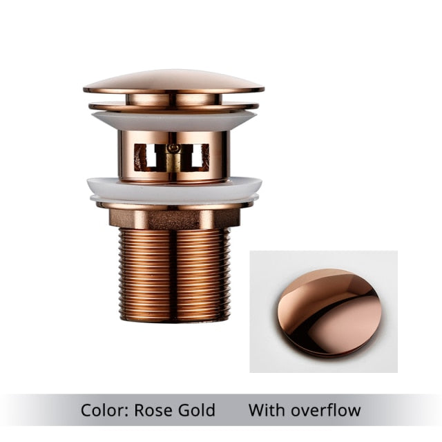 Polished Brass Pop-Up Bathroom Sink Drain