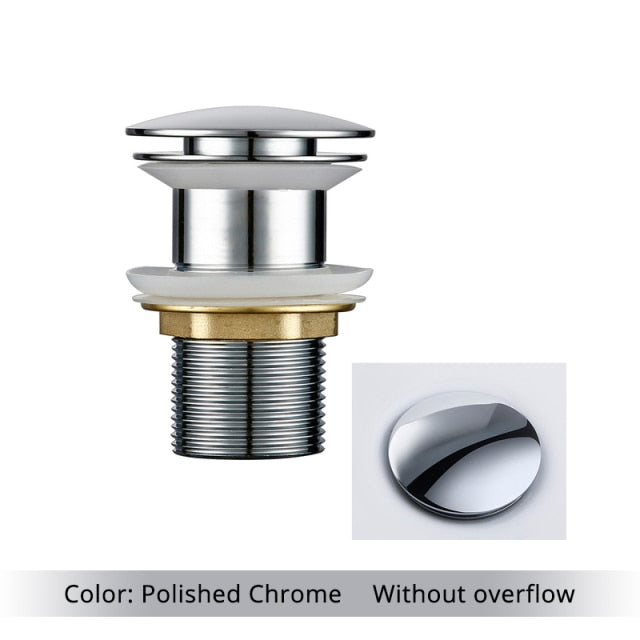 Polished Brass Pop-Up Bathroom Sink Drain