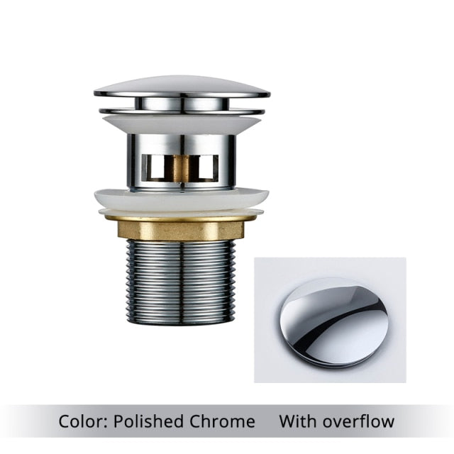 Polished Brass Pop-Up Bathroom Sink Drain