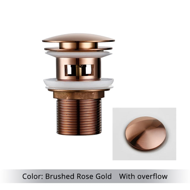Polished Brass Pop-Up Bathroom Sink Drain