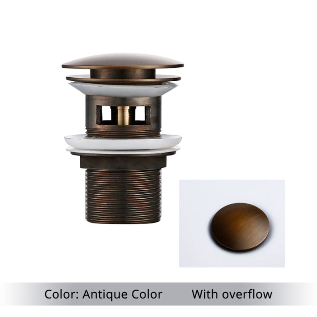 Polished Brass Pop-Up Bathroom Sink Drain