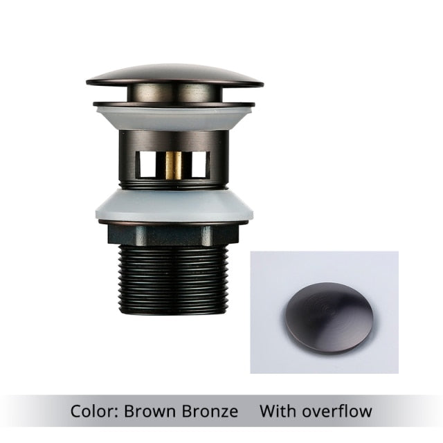 Polished Brass Pop-Up Bathroom Sink Drain