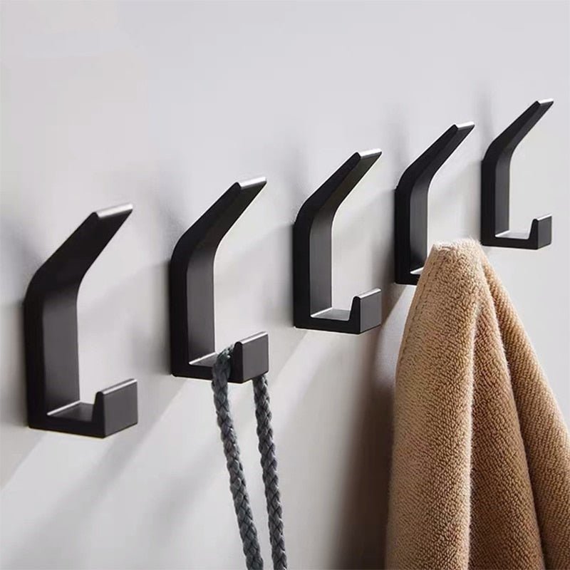 Aluminum Wall Hooks in Black and White - Modern Decorative Coat Hooks