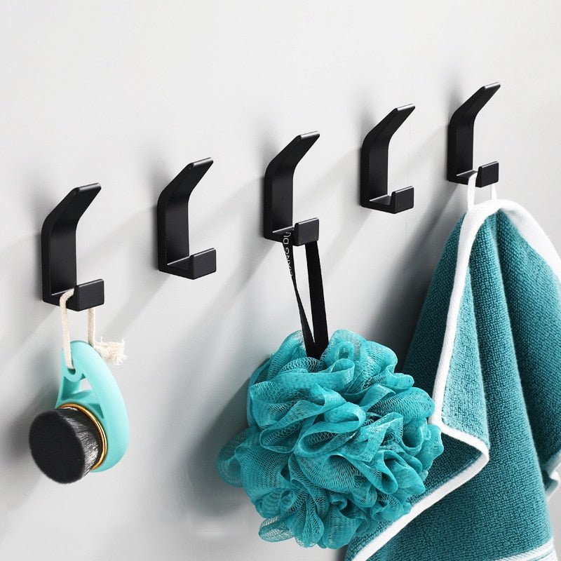 Aluminum Wall Hooks in Black and White - Modern Decorative Coat Hooks