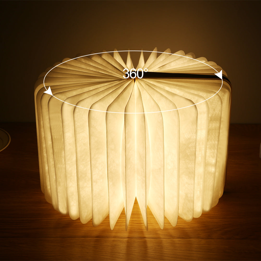 LED Folding Book Light with 7-Color Options – Unique Wooden Magnetic Night Lamp for Book Lovers