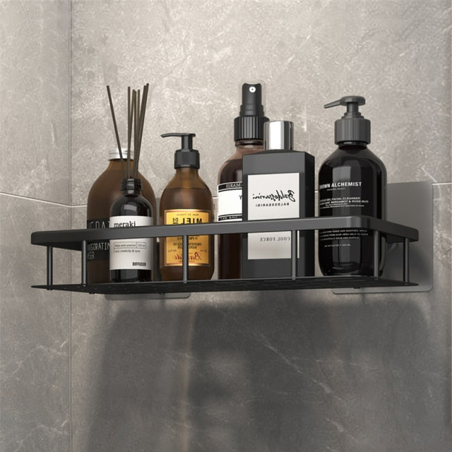 Metal Suction Cup Bathroom Shelves for Easy Storage