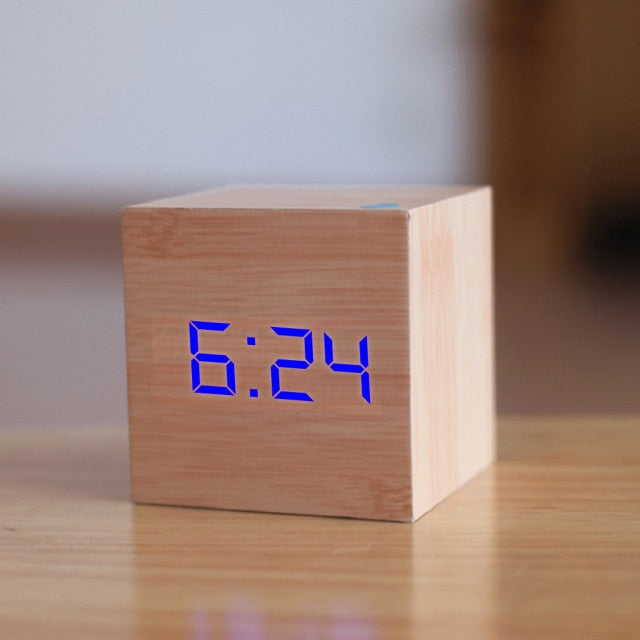 Mini Digital LED Clock with Alarm and Temperature Display