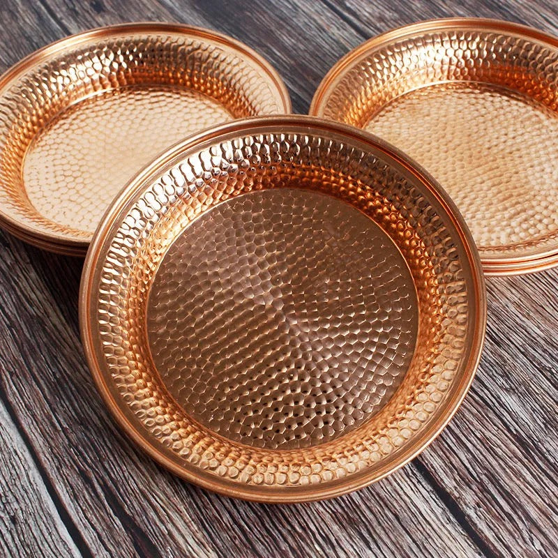 Sacred Healing Copper Plate Set - Trio of Antibacterial Wellness Plates