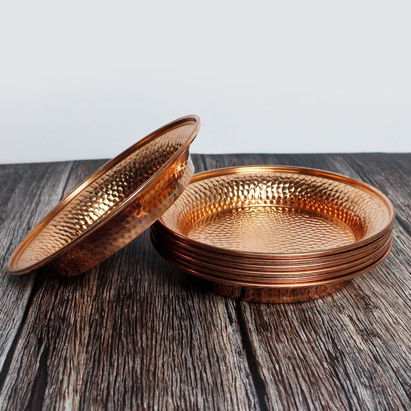 Sacred Healing Copper Plate Set - Trio of Antibacterial Wellness Plates