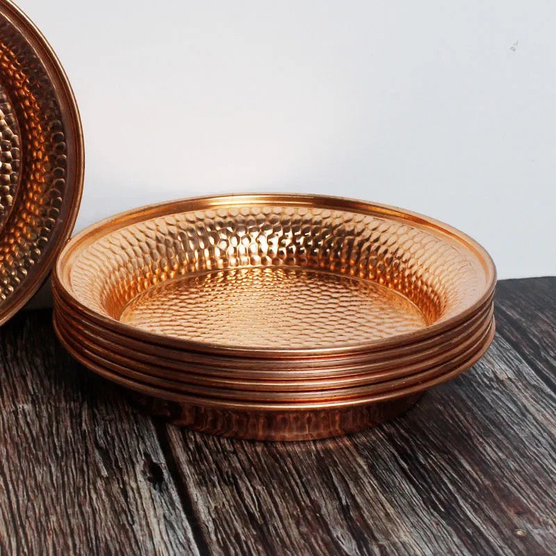 Sacred Healing Copper Plate Set - Trio of Antibacterial Wellness Plates