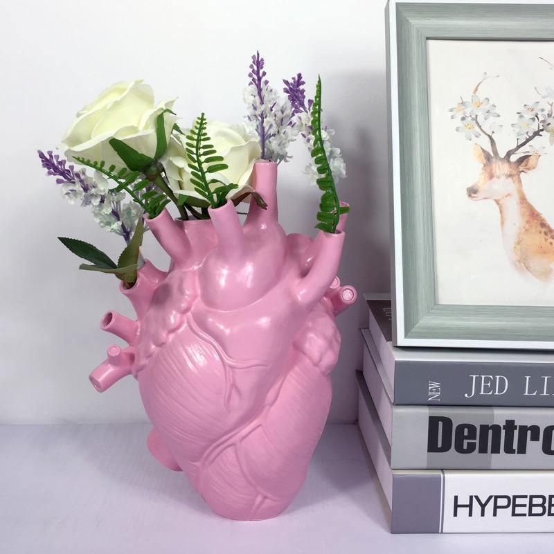 Anatomical Heart Ceramic Vase - Handcrafted Eco-Friendly Decor