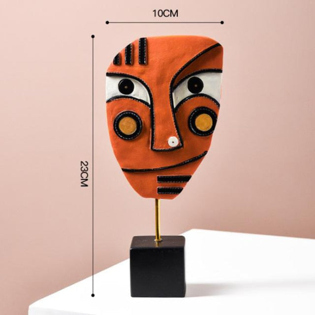 Abstract Pop Art Face Sculpture in Resin