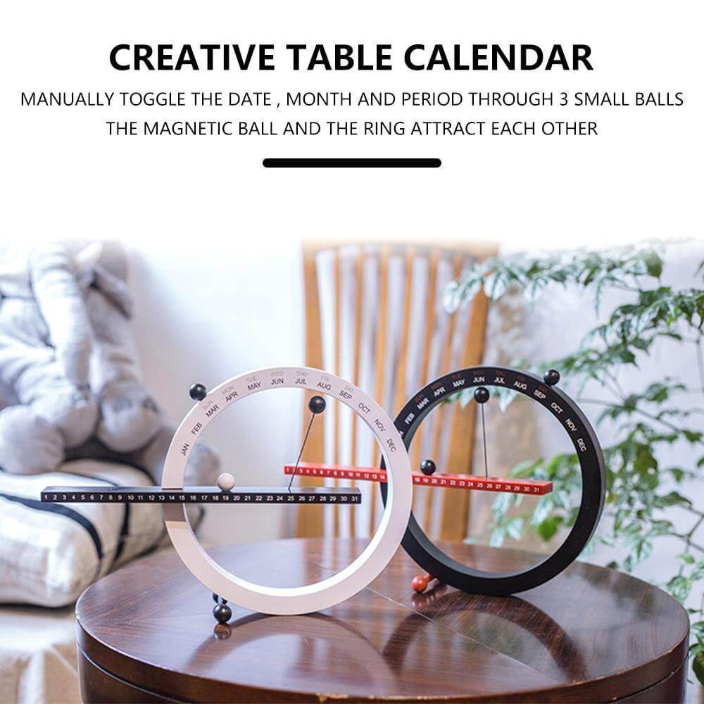 Magnetic Manual Desk Calendar with Date and Month Adjuster