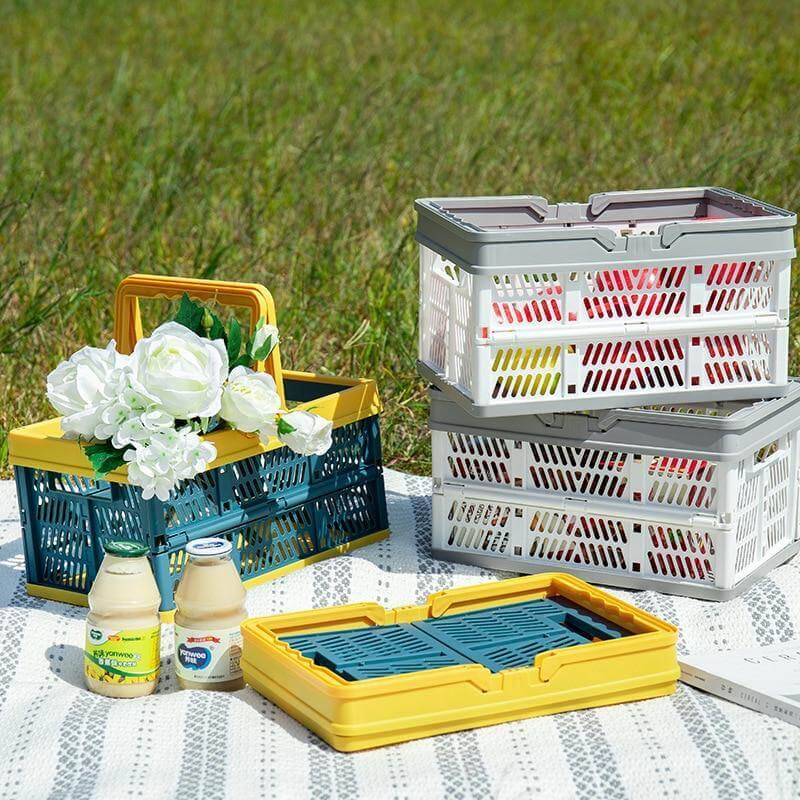 Foldable Lightweight Storage Basket with Handles