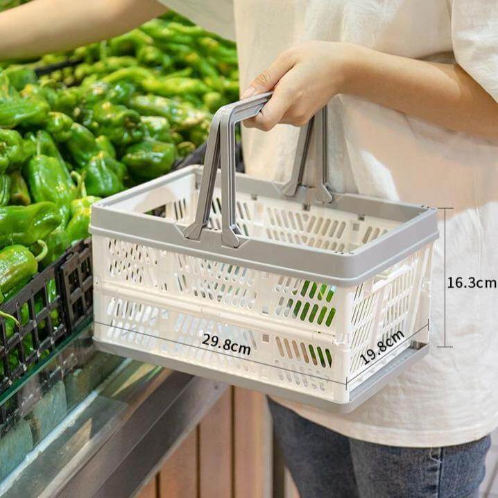 Foldable Lightweight Storage Basket with Handles