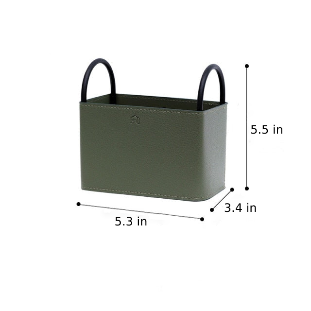 Leather Storage Basket with Metal Frame - Eco-Friendly, Modern Design