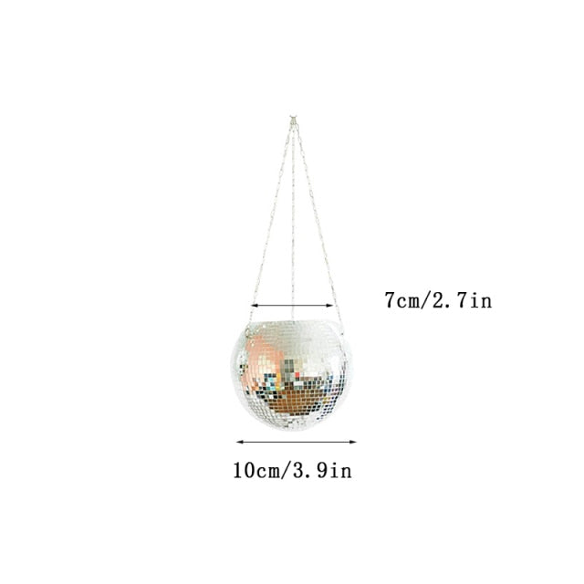 Disco Ball Hanging Planter with Reflective Tiles