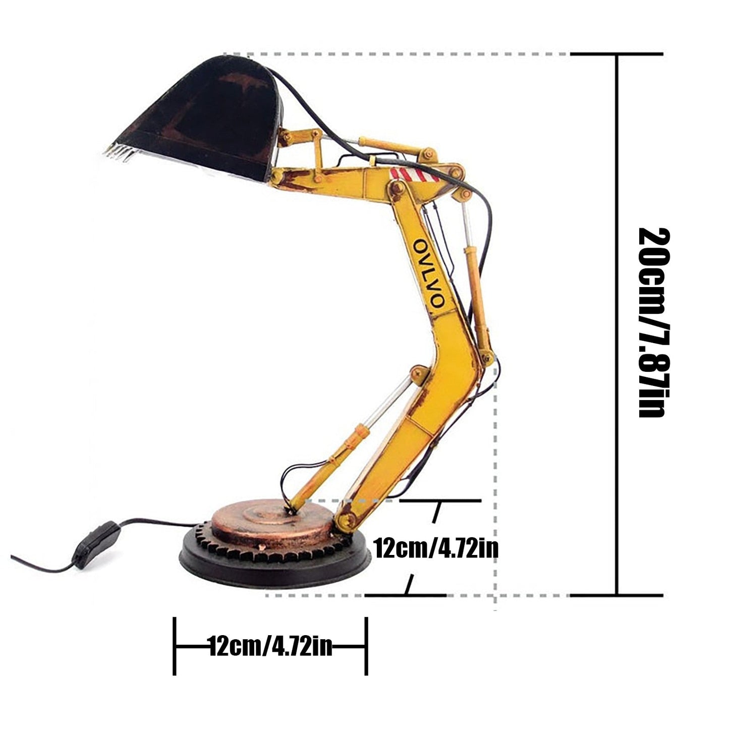Excavator Table Lamp - Industrial LED Nightlight for Kids